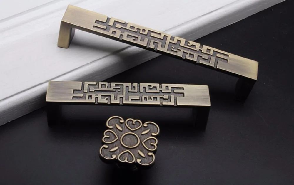 2 pçs estilo chinês gaveta pux - Unique Furniture Hardware Pulls avaliação e preço