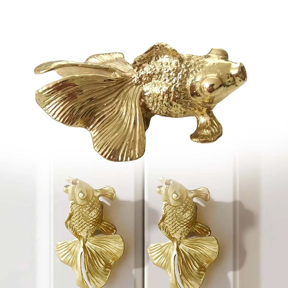 1pc botão de peixe dourado lat - Unique Furniture Hardware Pulls avaliação e preço