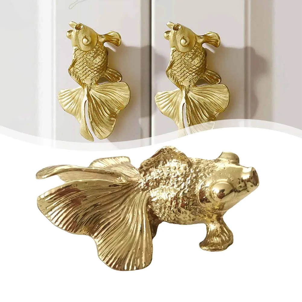 1pc botão de peixe dourado lat - Unique Furniture Hardware Pulls avaliação e preço